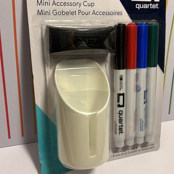 6 pcs Mini Accessories Markers Eraser and Magnetic Storage Cup - Picture 4 of 8